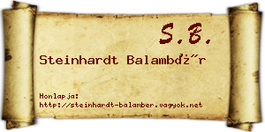 Steinhardt Balambér névjegykártya